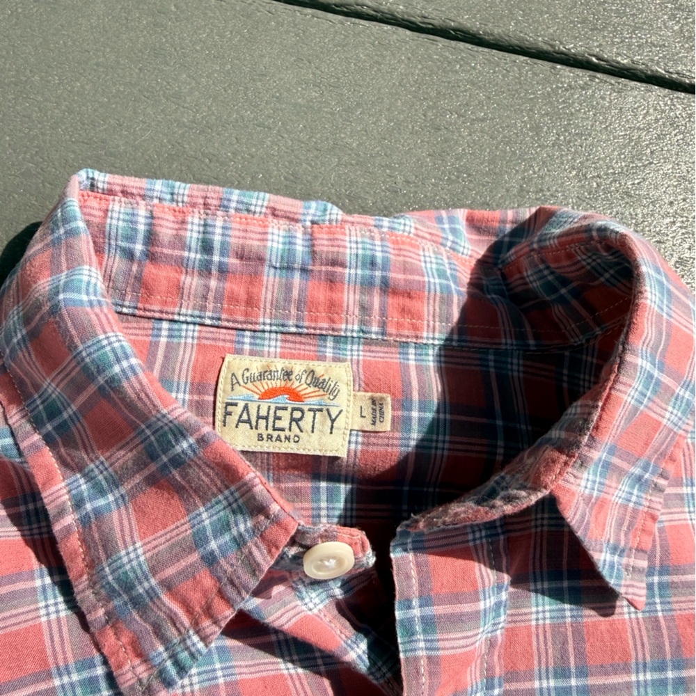 Faherty Red and Blue Checkered Shirt - Picture 11 of 16